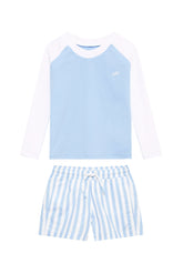 Venterol Kids Long Sleeve Swim Set - Blue and White