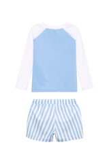 Venterol Kids Long Sleeve Swim Set - Blue and White