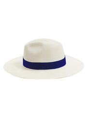 Billy Natural Straw Hat with Dark Blue Grosgrain Band