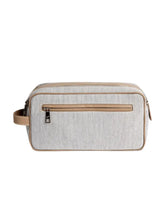 Joe Natural Cotton & Leather Clutch in Grey-Nude