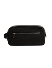 Joe Natural Cotton and Leather Black Clutch