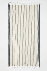 Capri Towel in Dark Blue and Beige