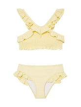 Effy Kids Yellow Ruffle Bikini Set with Strap and Trim