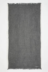 Ibiza Towel in Black and Ecru