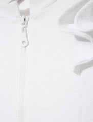 Jojo White Textured Ruffle Skirt Swimsuit