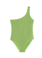 Kids' One-Shoulder Swimsuit in Kitty Green