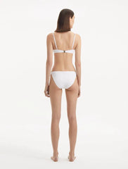 Doina Salila White Underwired Side Tie Wave Textured Bikini Set