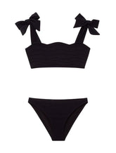 Tia Black Kids Bikini Set with Bow Strap Detail