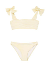Tia Yellow Kids Bikini Set with Bow Strap Detail