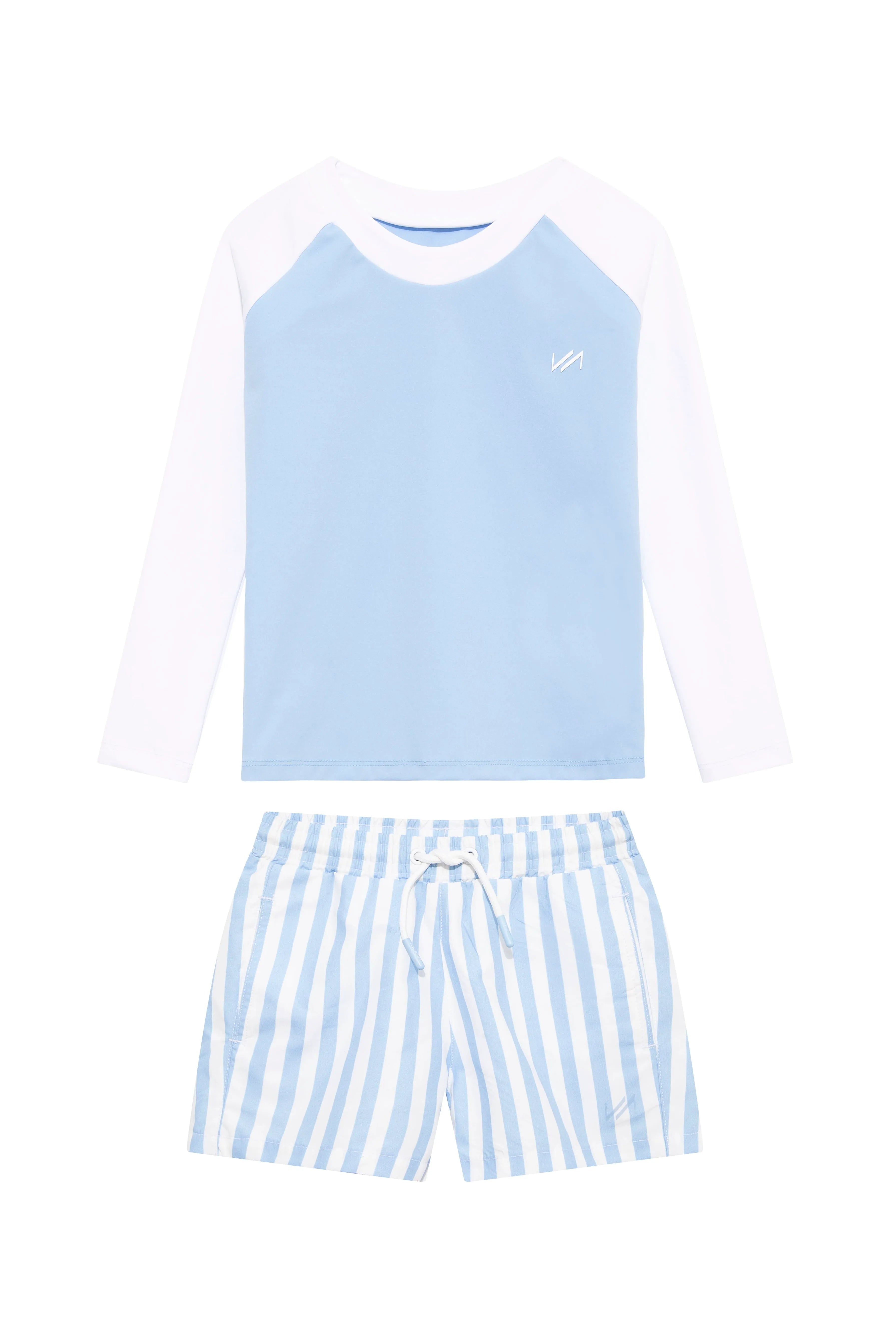 Venterol Kids Long Sleeve Swim Set - Blue and White