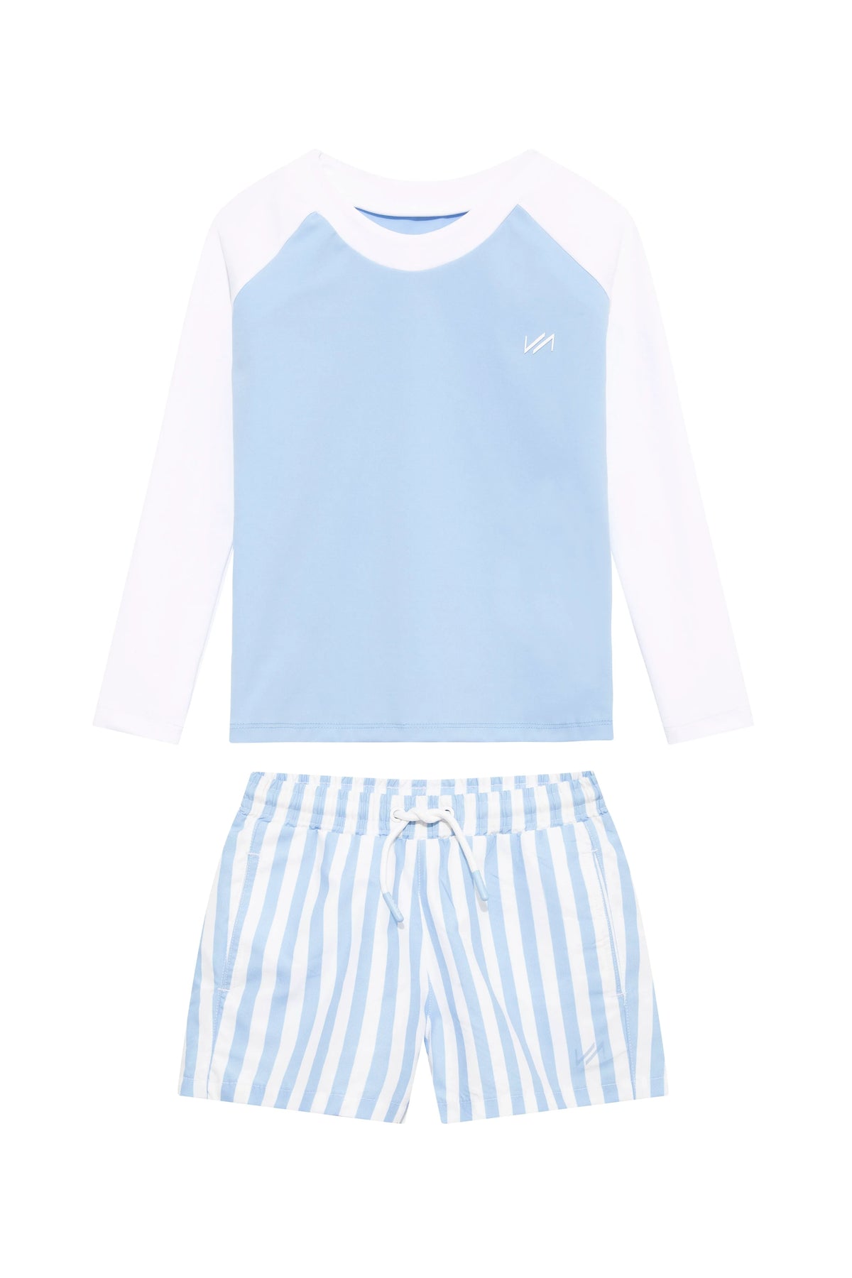 Venterol Kids Long Sleeve Swim Set - Blue and White