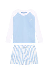 Venterol Kids Long Sleeve Swim Set - Blue and White