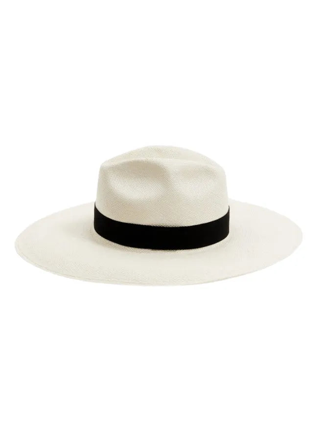 Brett White Hat with Black Trim