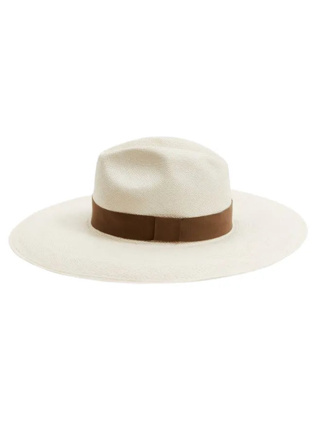 Brett White Hat with Nude Trim