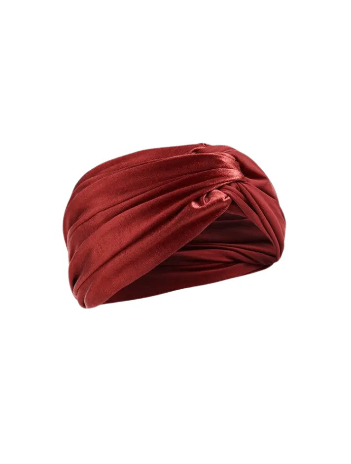Josie Satin Headband in Red Ochre