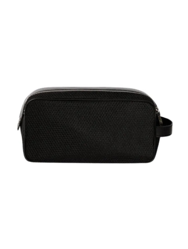 Joe Natural Cotton and Leather Black Clutch