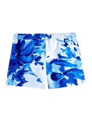Charlie Blue Abstract Quick-Dry Swim Shorts for Kids