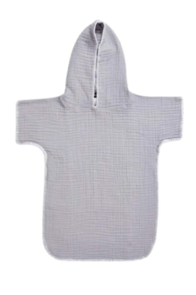Kids Hooded Poncho Towel in Grey - Piccolo