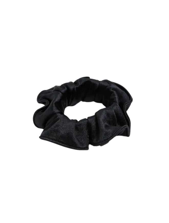 Peggy Black Satin Scrunchie