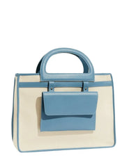 Ludovica Bag in Ecru and Blue