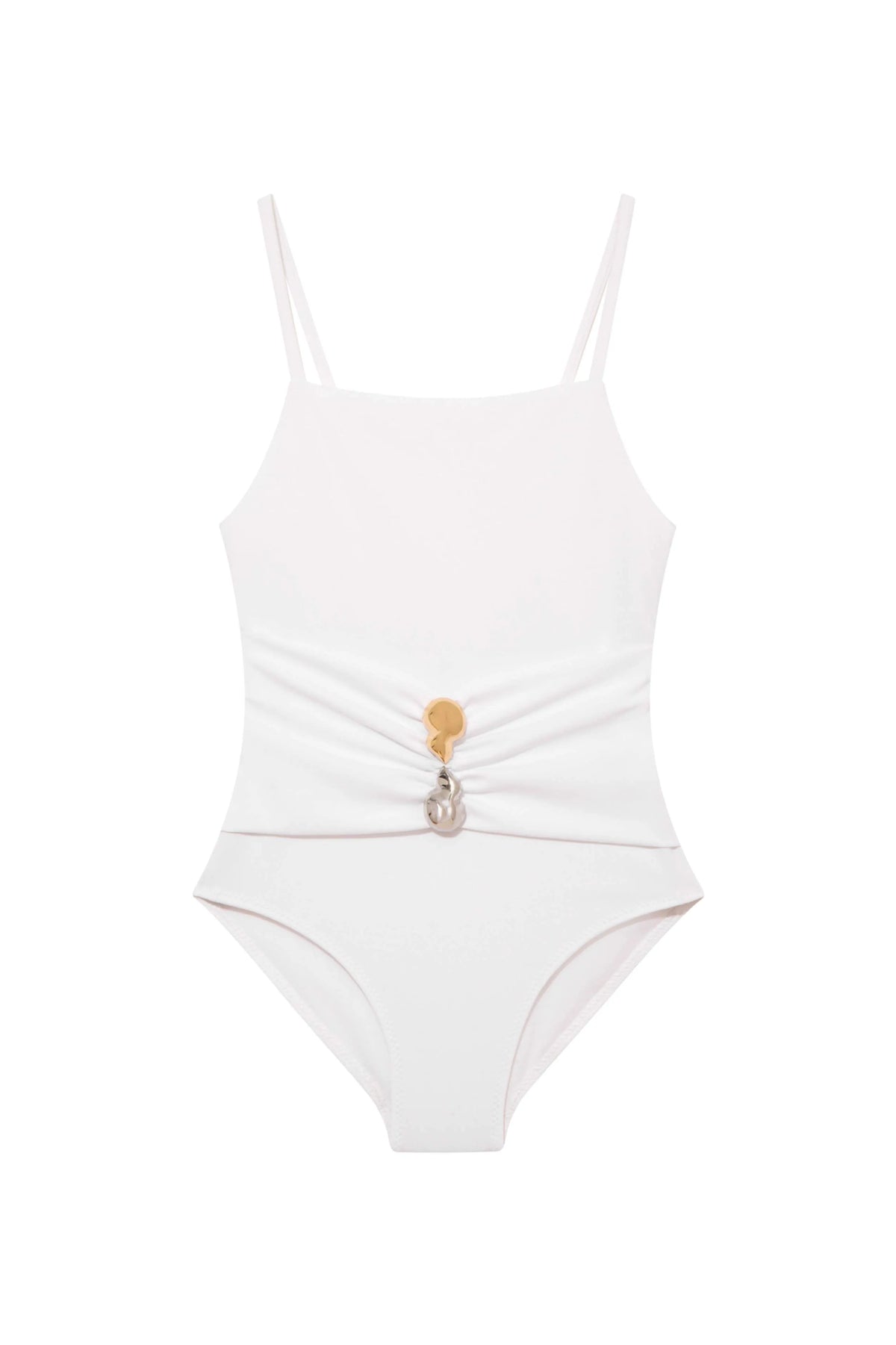 Gigi Kids White Scoop Neck Swimsuit