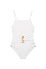 Gigi Kids White Scoop Neck Swimsuit