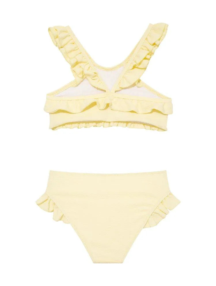 Effy Kids Yellow Ruffle Bikini Set with Strap and Trim