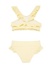 Effy Kids Yellow Ruffle Bikini Set with Strap and Trim