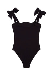 Everlee Black Kids Swimsuit with Bow Strap Detail