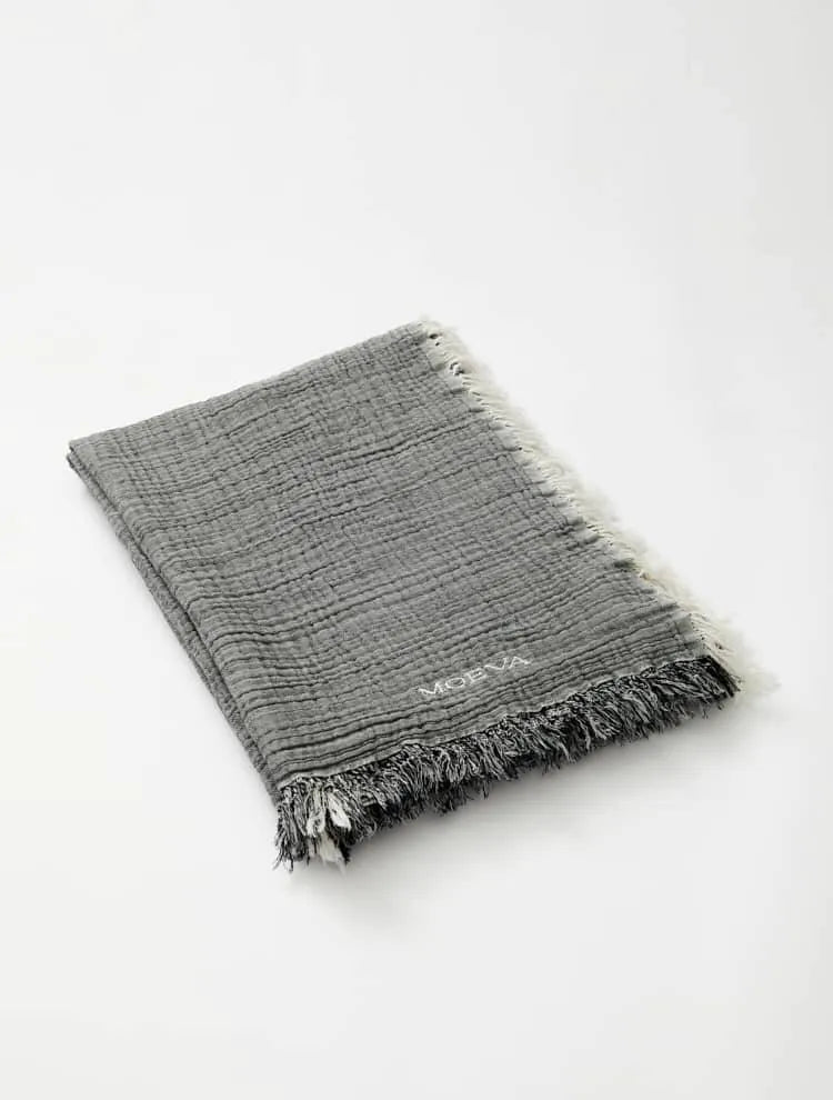 Ibiza Towel in Black and Ecru