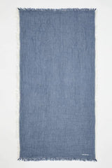 Ibiza Towel in Dark Blue and Ecru