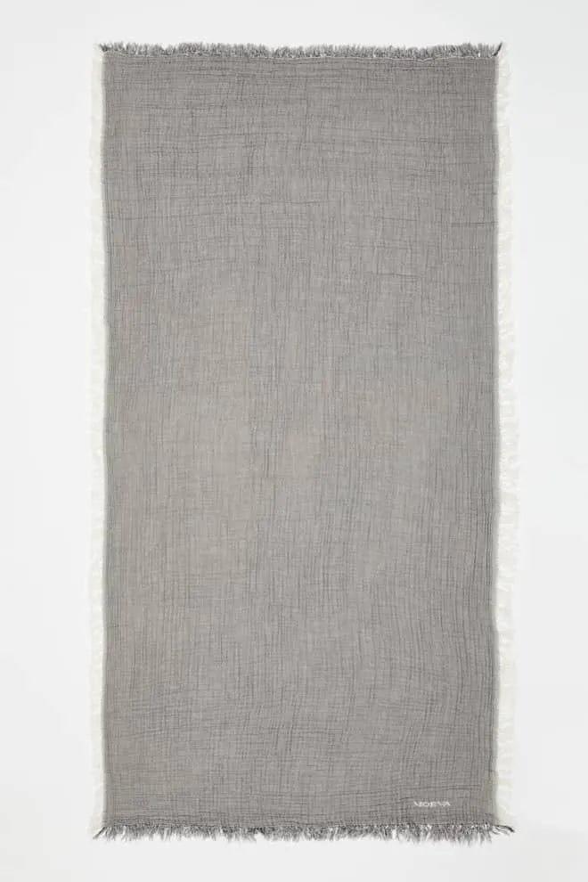 Ibiza Towel in Dark Grey and Ecru