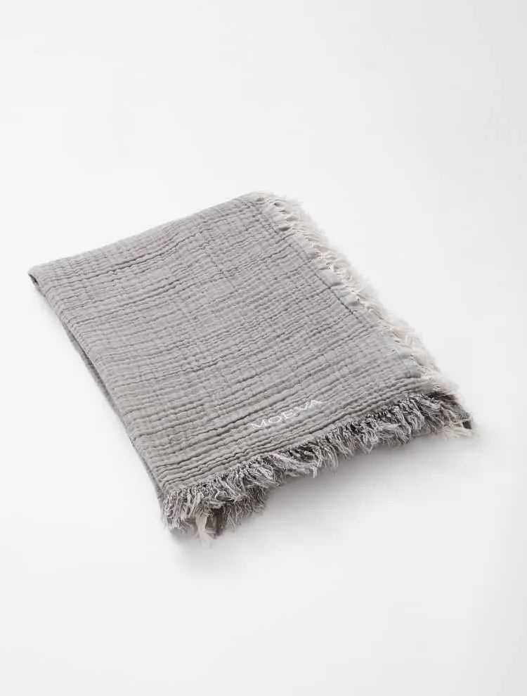 Ibiza Towel in Dark Grey and Ecru