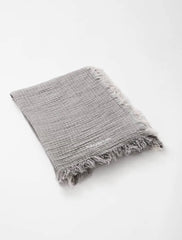 Ibiza Towel in Dark Grey and Ecru