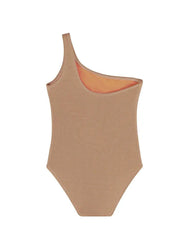 Kids Bronze One-Shoulder Kitty Swimsuit