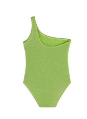 Kids' One-Shoulder Swimsuit in Kitty Green