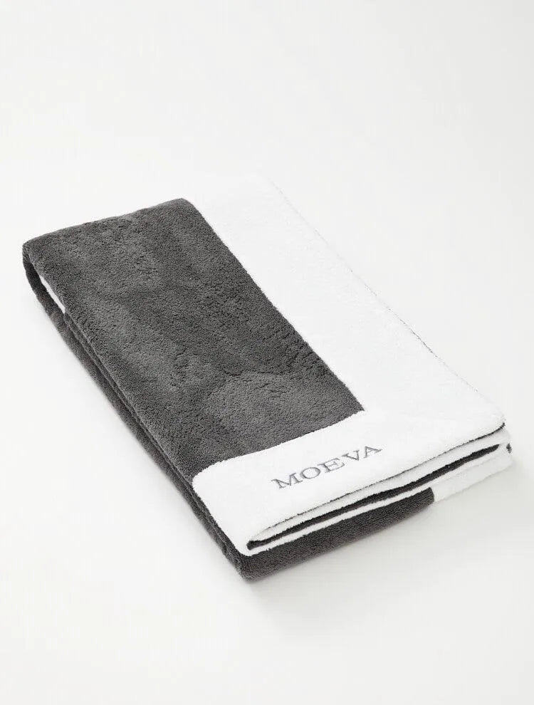 Monaco Towel in Dark Grey and White