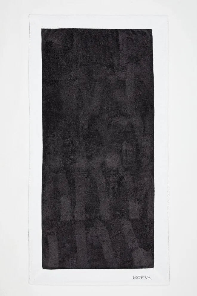 Monaco Towel in Dark Grey and White